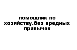 помощник по хозяйству.без вредных привычек